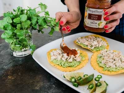 Avocado chicken Tostada